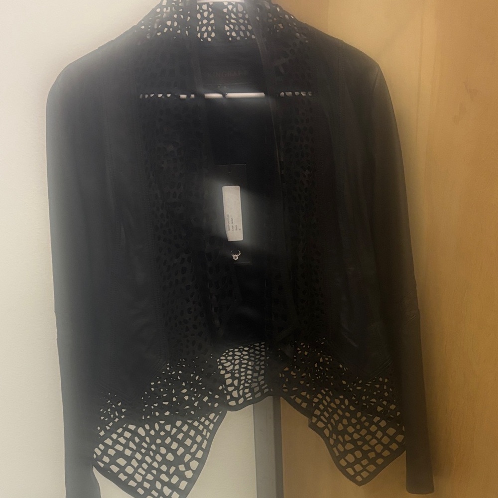 Skingraft Black Laser-Cut Women's Blazer